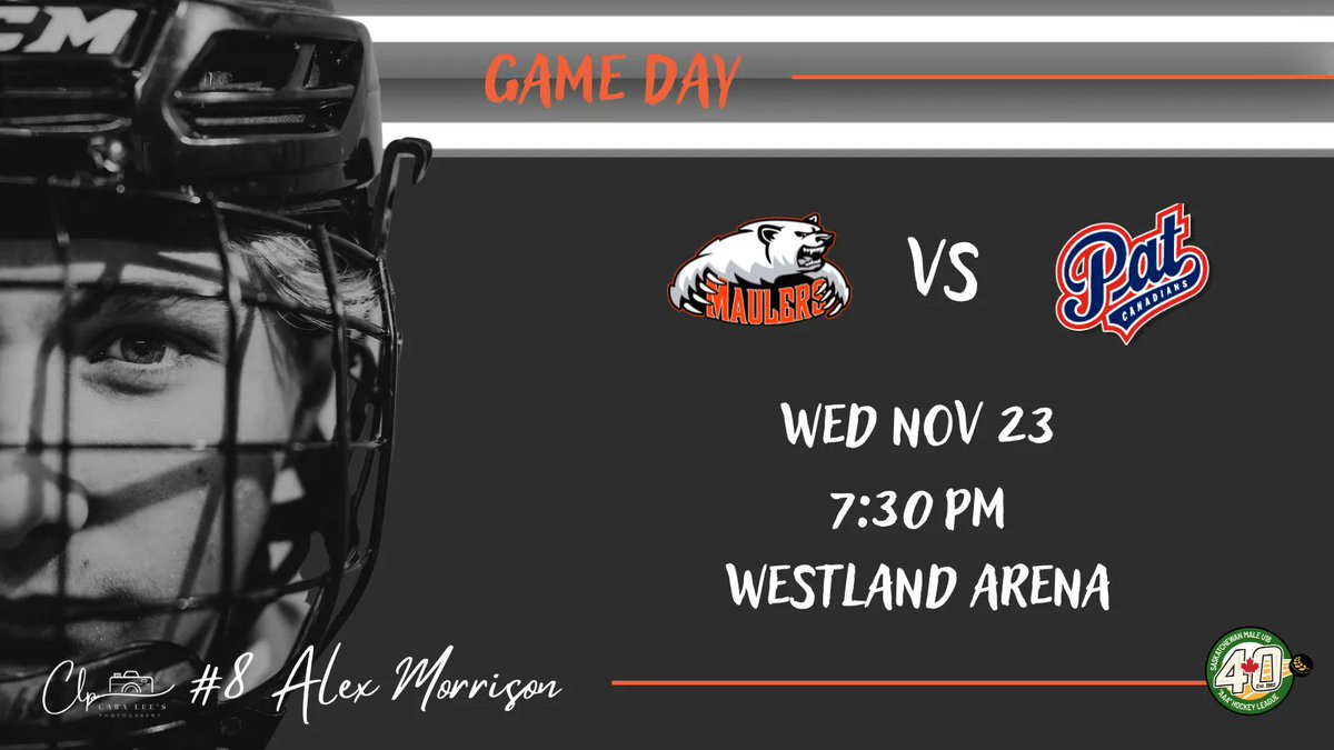 YorktonMaulers's tweet photo. Join us tonight as we battle against the Regina Pat Canadians.  It's also another YRHS Appreciation night! Students - if you're wearing orange, you get in free!

🆚 Regina Pat Canadians
⏰ 7:30pm 
🏟️ Westland Arena https://t.co/cfkSoTu1O7