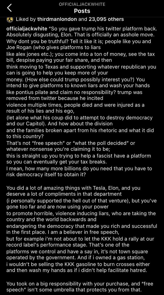 TrendyKittyKat's tweet photo. .@officialjackwhite PREACH
#trumpisback #JackWhite https://t.co/r40YQlqqKz