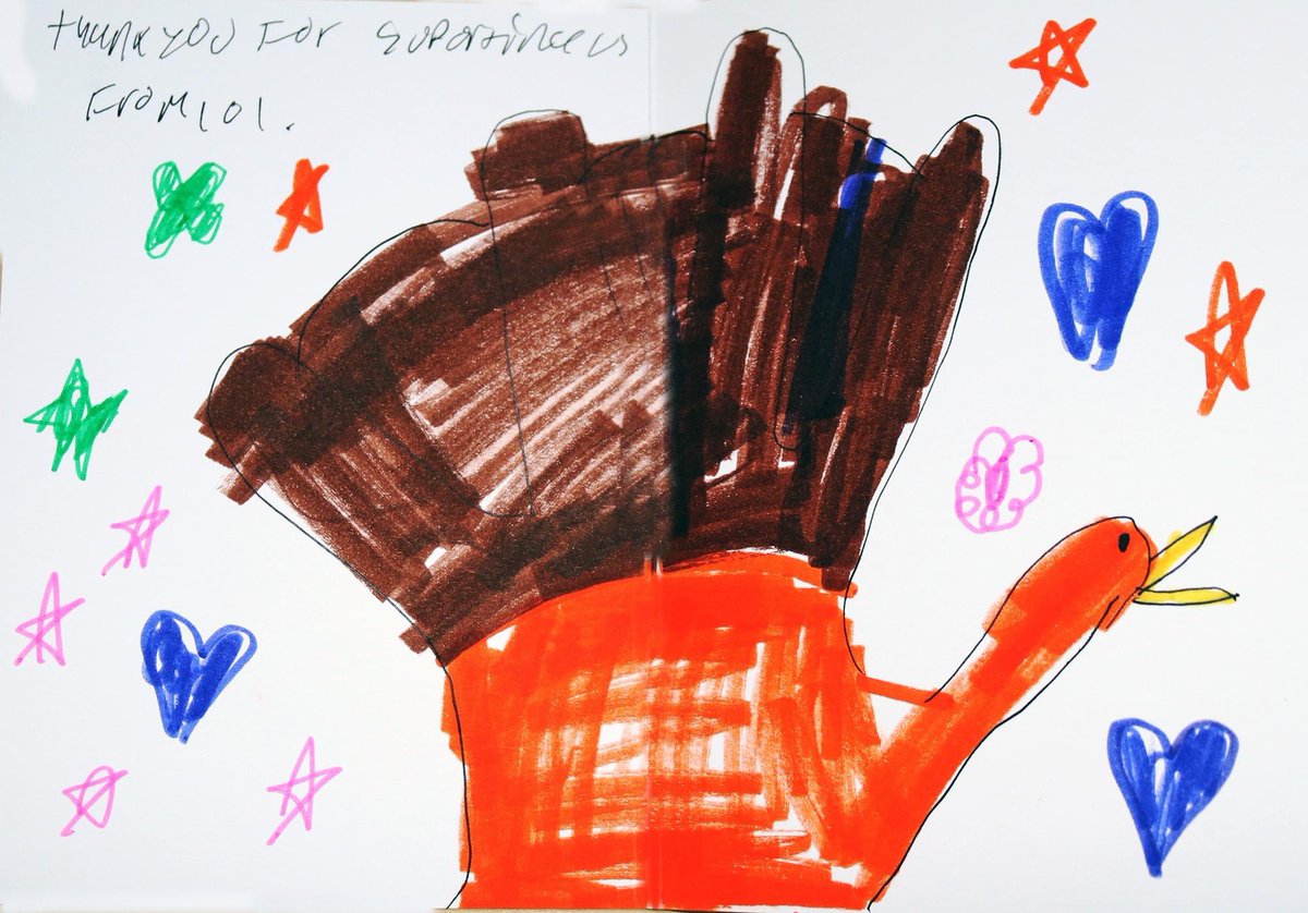 Happy #Thanksgiving from your friends at Tennyson Center for Children! We’re grateful for YOU because it's your support that ensures all kids have a place to heal from trauma. To show her appreciation, a child in our elementary classroom (Room 101) made this thank you card!