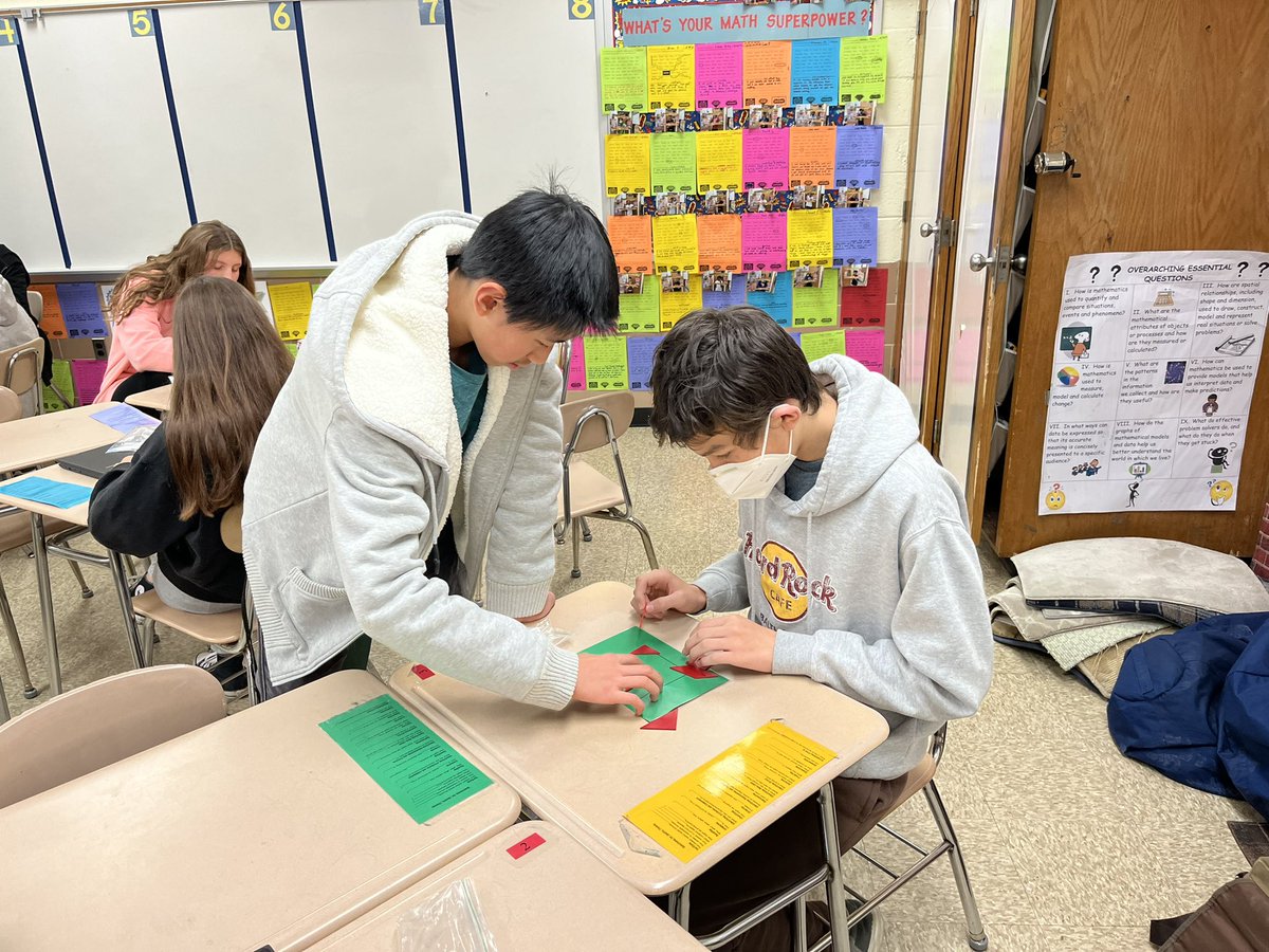 j_eisenberg87's tweet photo. Translations, reflections, rotations…oh my!! #geometry students @CatonsvilleMS use #rigidtransformations to solve #tangram puzzles (and create their own figures) #cmsgameon @BCPSMATH #criticalthinkers #perseverance https://t.co/vY9NTMDj4b