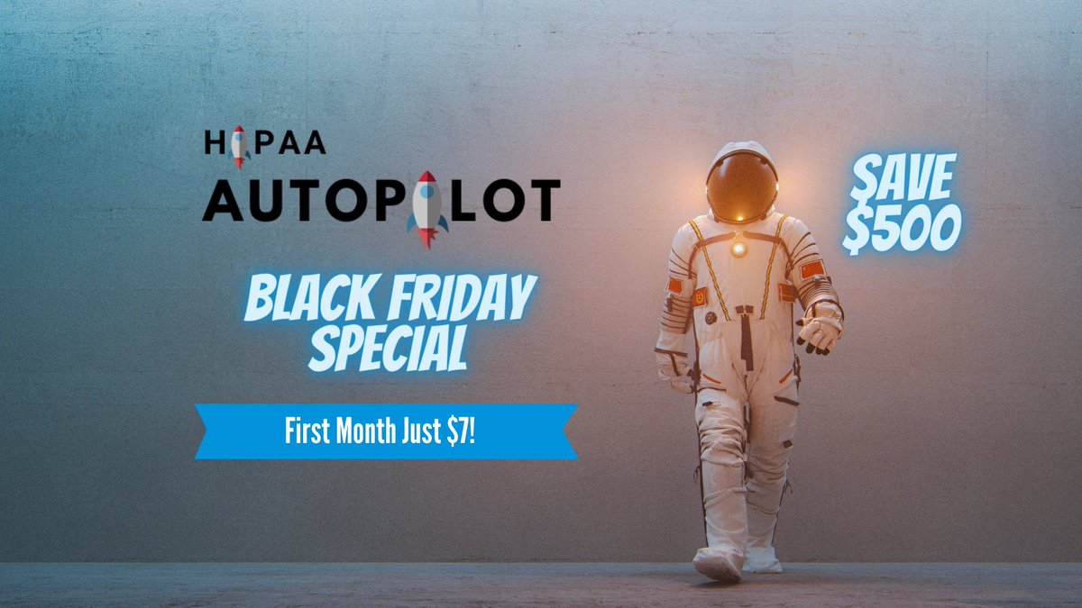 Are you struggling to keep up with HIPAA Compliance?

Sign up now for our Black Friday special at only $7! You won't regret it!

planethipaa.com/black-friday-2…

#hipaa #hipaacompliance #hipaacompliant #blackfriday #blackfridaydeals #blackfridaysale #blackfriday2022 #Thanksgiving2022