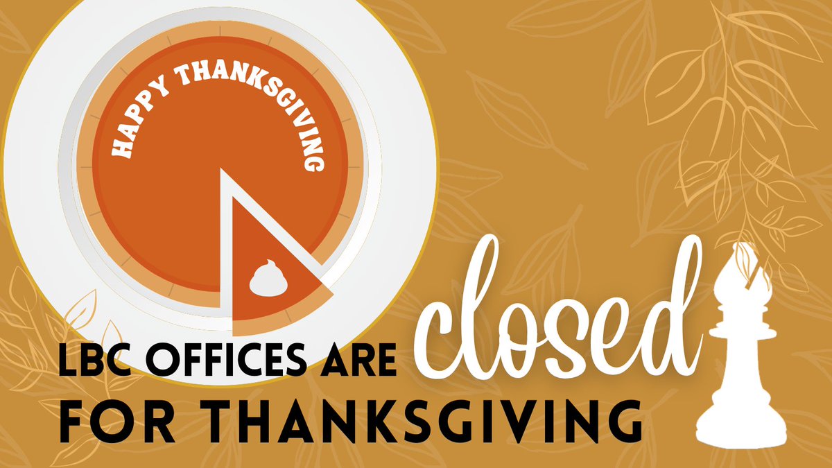 LBC offices will be closed on Thursday and Friday to celebrate the Thanksgiving holiday. We are thankful for so much, especially the relationships we have built with clients and community partners. 
We wish all of our clients and connections a very Happy Thanksgiving! 🦃💛
