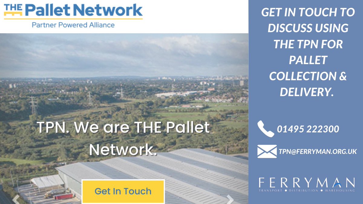 We are proud members of <a href="/OurTPN/">THE Pallet Network</a> here at Ferryman⬇️

TPN gives you a flexible, cost effective &amp; reliable way of moving pallets nationwide.

Our 'Track &amp; Trace’ giving you the options to check on your pallet delivery✔️

Get in touch to discuss what WE can do for YOU📞

#ferrymanltd