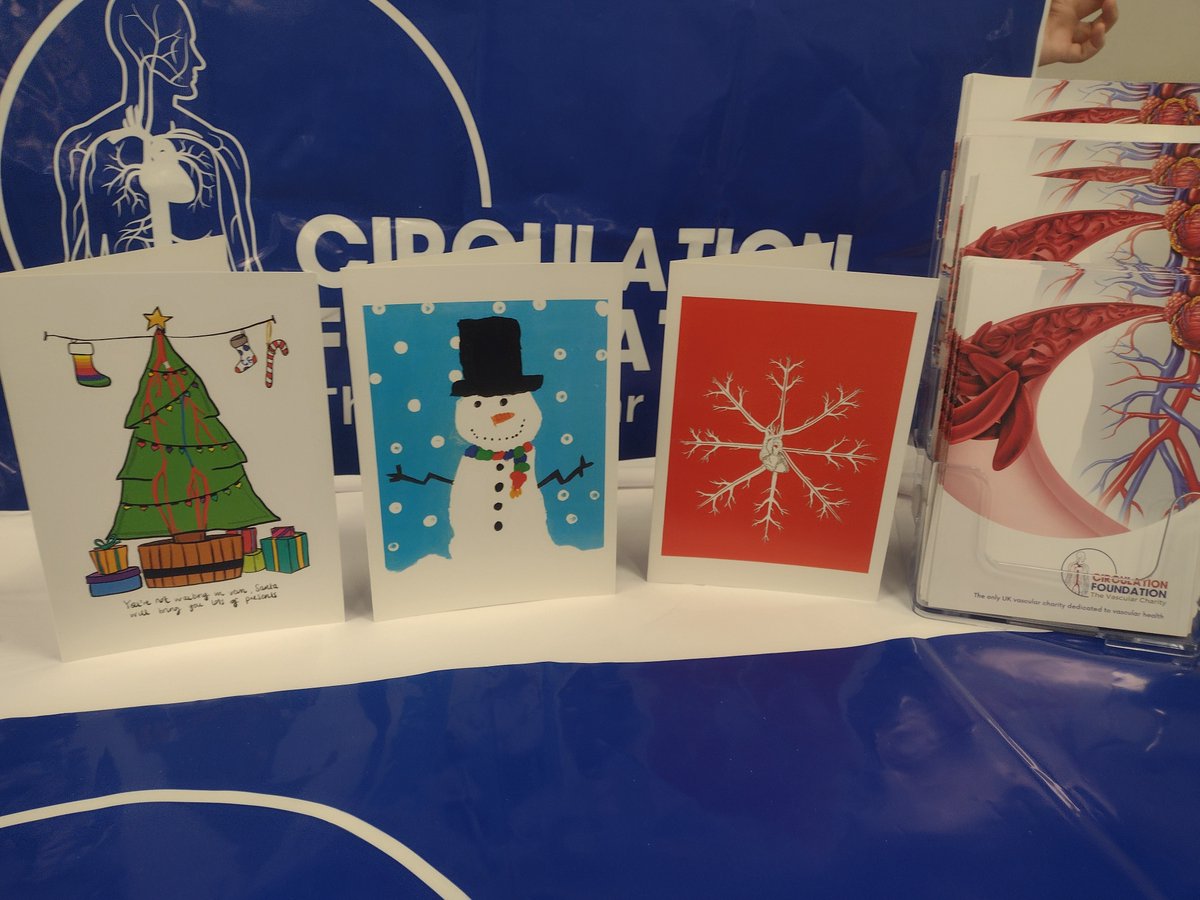 CircFoundation's tweet image. We have Christmas cards for sale at our stand in the Durham Gallery at the @VSGBI, @svtgbi, @vascularnurses, @BACPAR_official &amp;amp; @RouleauxClub ASM. Mix and match 5 for £5 or 10 for £10 #VSASM22 🎄🎅