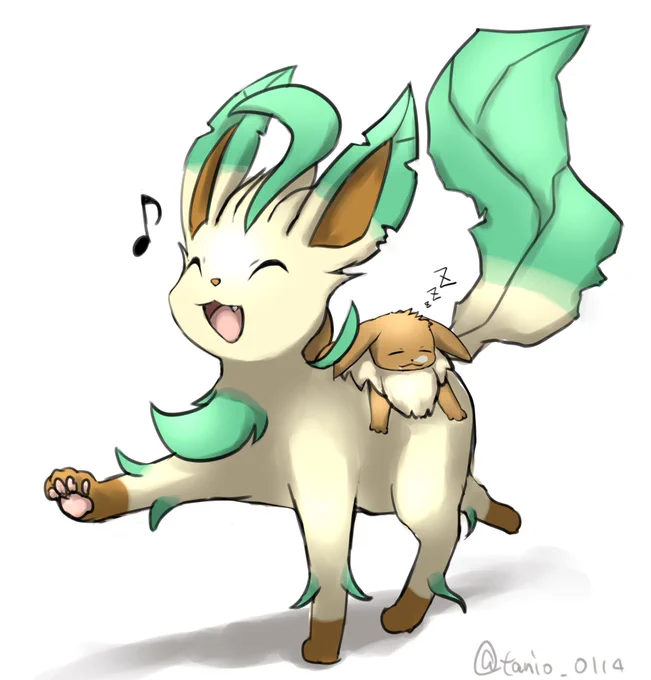 せっかくなのでイーブイとリーフィア両方とも描いちゃいましたリクエストありがとうございました!  