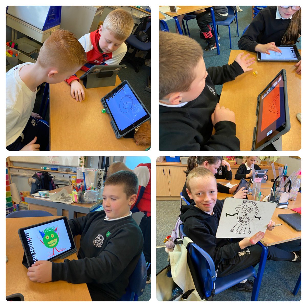 MrsEastonanto's tweet photo. In French today P7 learnt body parts, we played a beetle drive game and designed monsters to practise hearing and saying body parts in French. 🇫🇷 👹 🎲 @MrsDowdsAntoPS @falkirk1plus2 https://t.co/207ChWPhyt