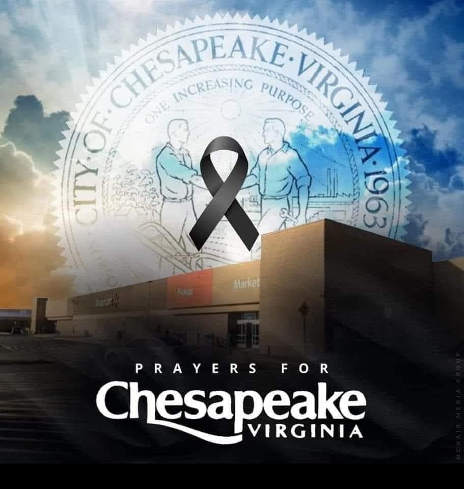 757_AG's tweet photo. I grew up in Chesapeake, VA - You never want to hear "mass shooting" and you never want to hear so close to a holiday.  Then for it to happen in a place that's been home... A lot of emotions, none of them good. https://t.co/qbP7ocxpUD