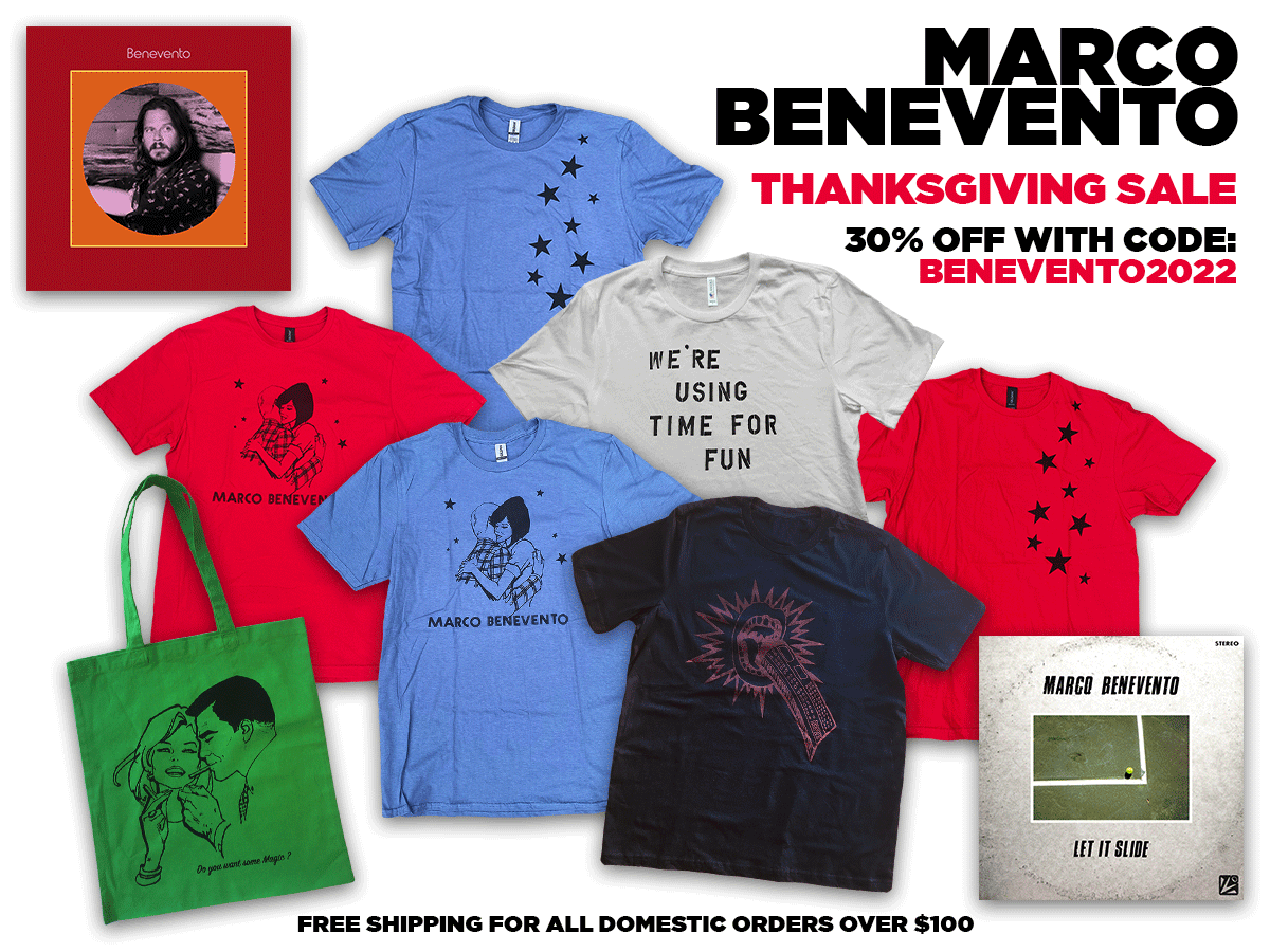 MarcoBenevento's tweet photo. Heyo... 30% off all the goodies in the merch store with code BENEVENTO2022 -- Happy Thanksgiving !! ♥️ https://t.co/GKdRNBJBFE https://t.co/20siKPrIAl