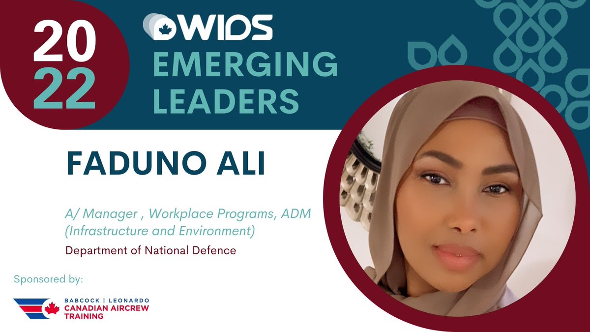 Not only is #WiDSEmergingLeader Faduno Ali a change-maker in her own role <a href="/NationalDefence/">National Defence</a>, she is also the founding Co-Chair of the Defence Team Black Employee Network, and a tireless advocate for greater and more meaningful inclusivity across the entire department.