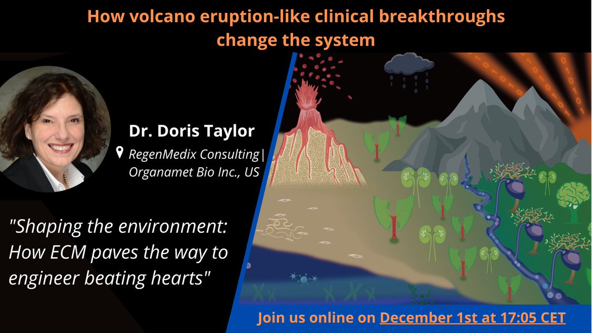 📢KEYNOTE SPEAKER ALERT! 

We are proud to announce that Prof. Doris Taylor is joining the 2022 BSRT Symposium as a keynote speaker with a fascinating lecture on "Shaping the environment: How ECM paves the way to engineer beating hearts". 

More info below 👇🏼 Don't miss it!