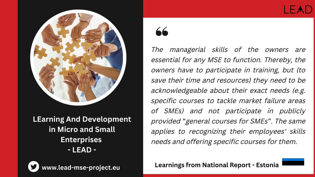 Lead_mse's tweet photo. Learn more about HRM practices, different learning models and types of employee learning in Croatia, Estonia, France, Hungary, Poland &amp; Portugal.

➡️National Reports are available at LEAD's official website: https://t.co/PcG0gvcqHz

#learning #learninganddevelopment #mse #hrm https://t.co/Wr9NVLCLUh