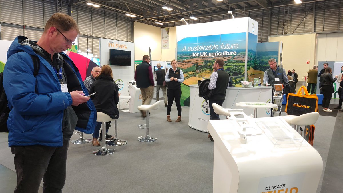 A bonus member on the <a href="/Bayer4CropsUK/">Bayer Crop Science UK</a> stand here at #CropTec22 - they are hosting the Digital Farming Hub talks and the current speaker is <a href="/drkindred/">Daniel Kindred</a> <a href="/ADASGroup/">ADAS</a> on optimising nitrogen use on farm. Check out the talks planned for tomorrow on the Bayer stand too!