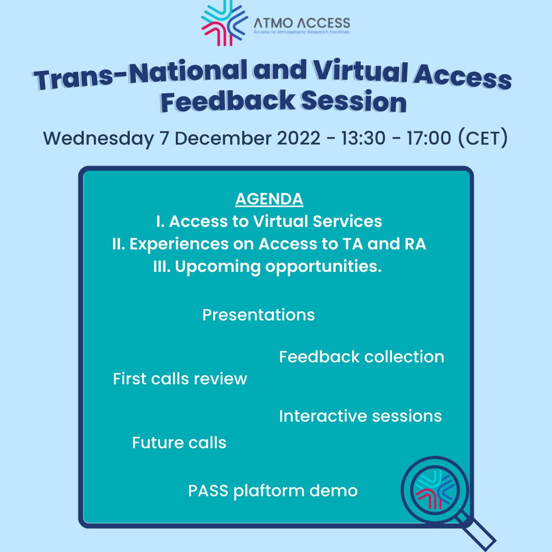 atmo_access's tweet photo. The 2nd one on 7th Dec PM will be an opportunity to inform the community and collect feedback from access providers and users, in order to improve the project #Transnational -and #VirtualAccess provision.
ℹ️ https://t.co/18j5VtWgkf https://t.co/m56KOOnpIX
