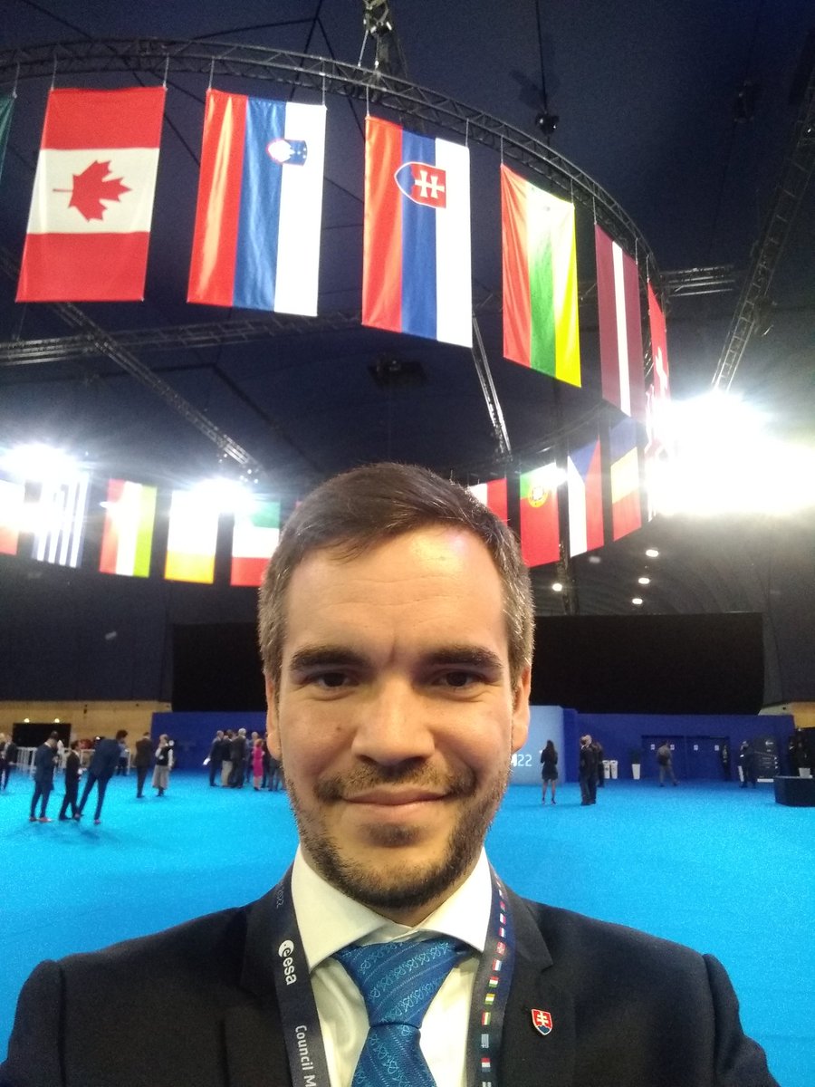 MichalBrichta's tweet photo. SLOVAK FLAG FOR THE FIRST TIME FLYING AT ESA MINISTERIAL
The #ESA #CM22 = first ministerial council with #Slovakia as an associate member of @esa. Our near-future trajectory is now officially set subscribing to #spacesafety, #EO #spacehardware & #incubation programmes. https://t.co/m05oI8GRPc