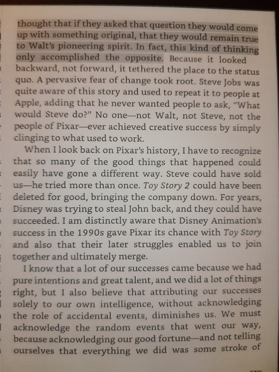 sharma88a's tweet photo. Incidentally, just wrapped up Creativity Inc. last Sunday.

Natually, there were a lot of references to how different were the ways of working at Pixar versus Disney studios. https://t.co/mt9rJ2Qlh4