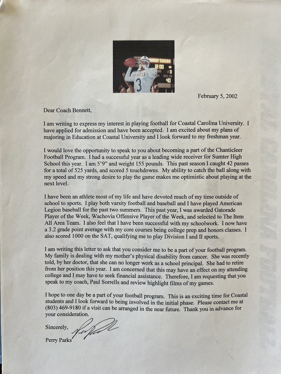 CoachParks84's tweet photo. Found this cleaning my home office this morning! I’ll never lose my edge of being a former walk on hungry for an opportunity! Young players never lose sight of your dreams! If you got to walk on, to get where you want to go, roll up your sleeves and get after it! #BEENdifferent https://t.co/i7ODs3ztbW