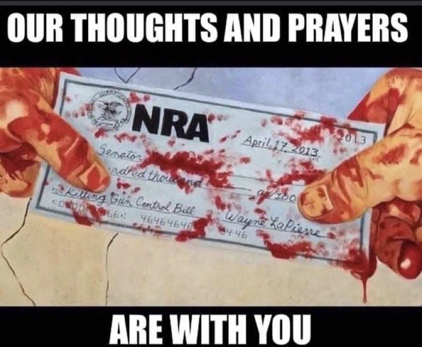 TheRickyDavila's tweet photo. This is what I picture when I see a Republican tweeting out thoughts and prayers after a mass shooting. https://t.co/abZNSxAdlM