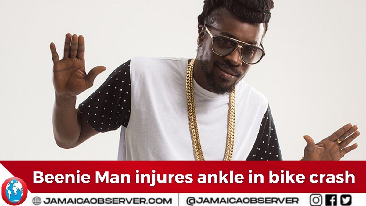 JamaicaObserver's tweet photo. Dancehall superstar Beenie Man reportedly injured his ankle when a taxi collided with a bike he had been riding in the Corporate Area on Monday.
https://t.co/WodRFsRt5X https://t.co/XCVkZrqnAh