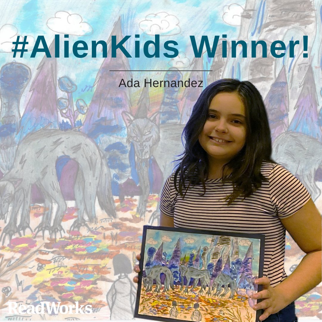 ReadWorks's tweet photo. We are excited to announce that Ada Hernandez, a 5th-grader in Texas, is the winner of our #AlienKids illustration contest! Read more about the winner in our blog: https://t.co/JfKj4nDow9
•
#education #teachers #pd #edpd #edtech #ela #elachat #k12 #AlienKids #students https://t.co/p43xIU6le5