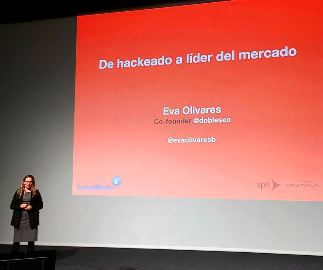 🚀🔩 Ahir, @evaolivaresb va participar al congrés <a href="/IndusmediaMKT/">Indusmedia</a> a San Sebastià presentant la seva ponència "De hackeado a líder del mercado" un exemple de cas d'èxit treballat a #Dobleseo. ☺️
 #indusmedia