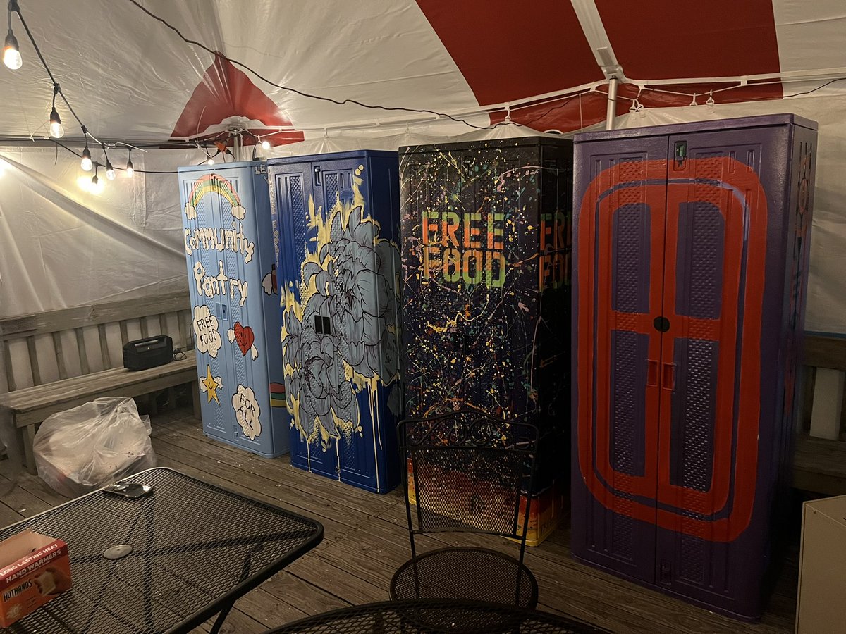 4wardIndiana's tweet photo. One weekend 10 #CommunityPantries! Thanks to all the artist and their helpers who got it done!  #MutualAid #SolidarityNotCharity #ForwardIndiana #Indiana https://t.co/txVJoIyfJL