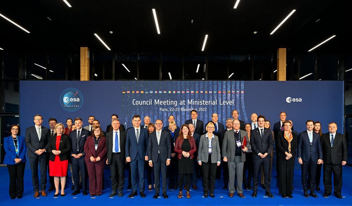 Today, Europe agreed to strengthen its autonomy, leadership and sustainability in space, following today’s decision at #CM22 to increase ESA’s budget by 17% compared to the last Ministerial meeting in 2019.

More about the outcome of #CM22👉 esa.int/About_Us/Corpo…