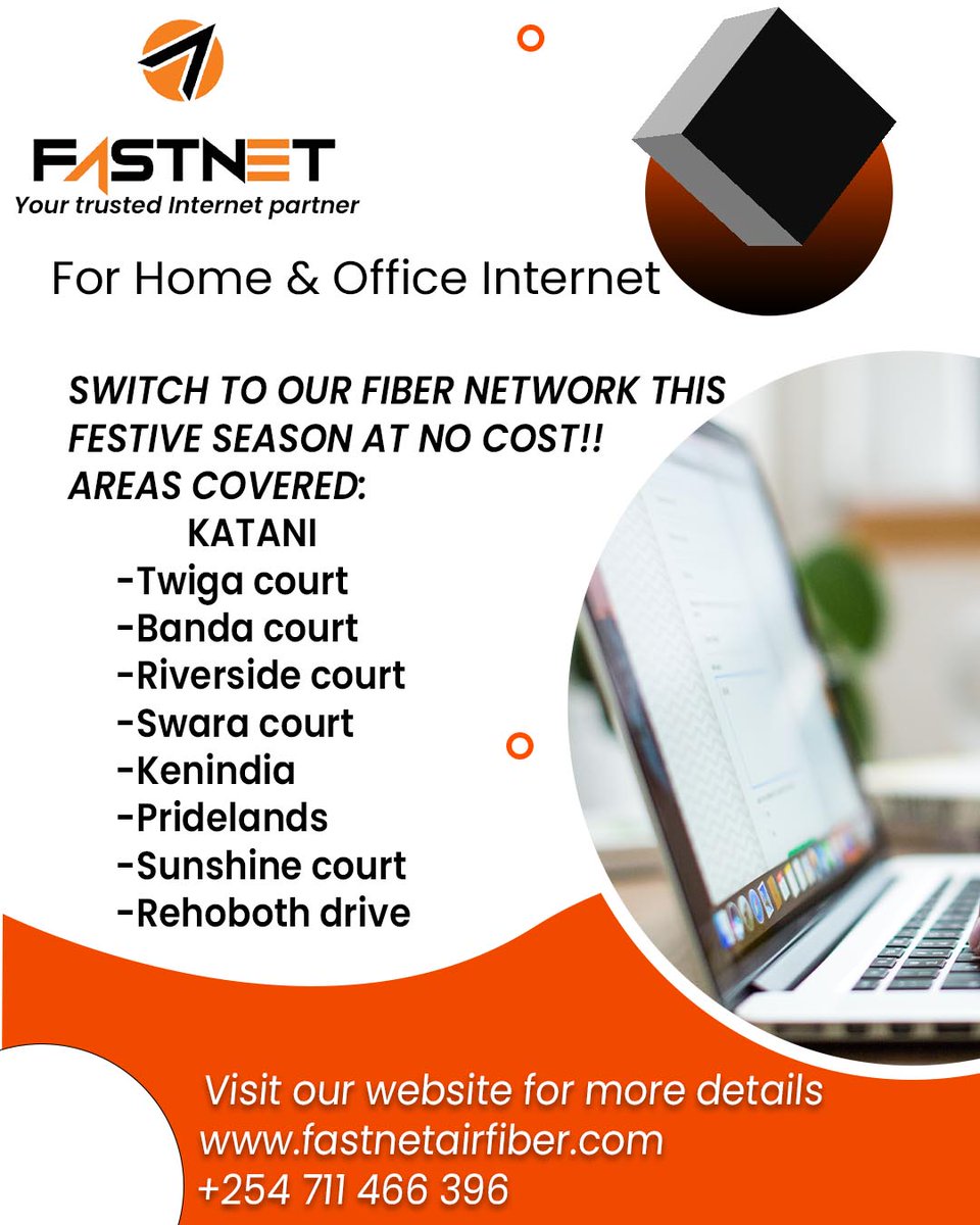 fastnetairfiber's tweet photo. As we approach the festive season, here are some amazing offers for people in Katani-Syokimau-Mlolongo area covered by our fiber network. #wifi https://t.co/mblWNxBvje