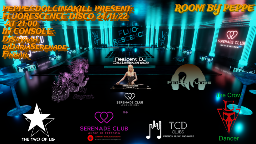 club_serenade's tweet image. Hi followers! Tomorrow (Nov 24) there will be another event at "The Two of Us Club" feat. Serenade. #Sayrah, #Daria and #Finbar will perform their sets keeping the atmo warm and joyful. The event, hosted by @Peppe and @DolcinaKill, will be awesome and you'll have lots of fun!!