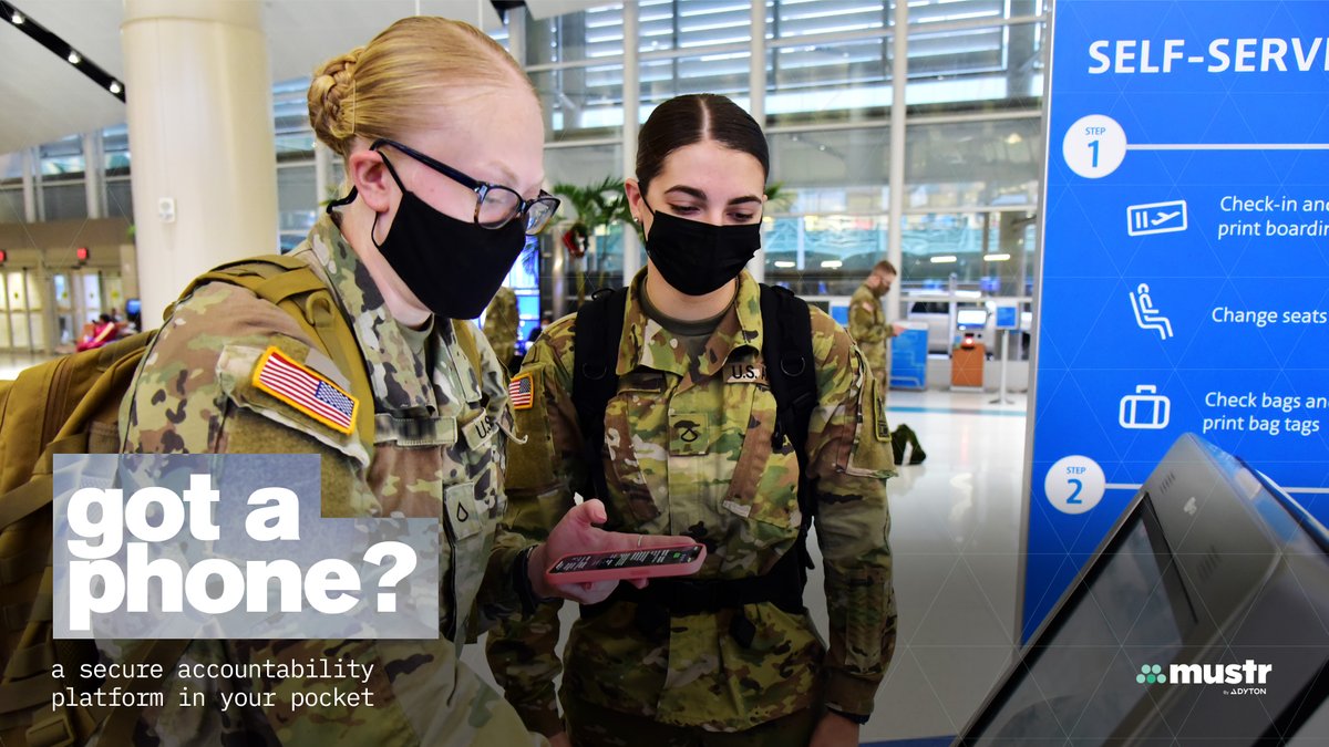 Get_Mustr's tweet photo. A single platform used to effectively communicate with troops while they are on leave? Yes, we have that.

Learn more about Mustr’s mobile accountability solution at https://t.co/qr8DomdElj

#IfICanIMust | #Mustr | #MilTwitter | https://t.co/yx0H5UyIlX