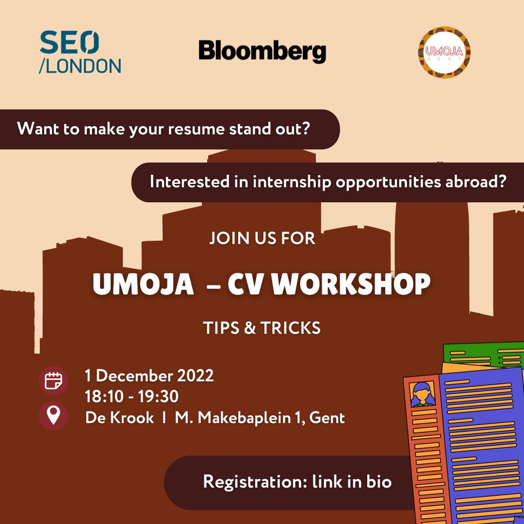 🎓 Graduating soon? Want to upgrade your CV?
Join us on December 1st for our first CV workshop in partnership with industry experts from SEO London and the global tech &amp; media company Bloomberg!
👉 Registration: bloomberg.recsolu.com/app/collect/ev…
!! Limited capacity, grab your spot ASAP !!