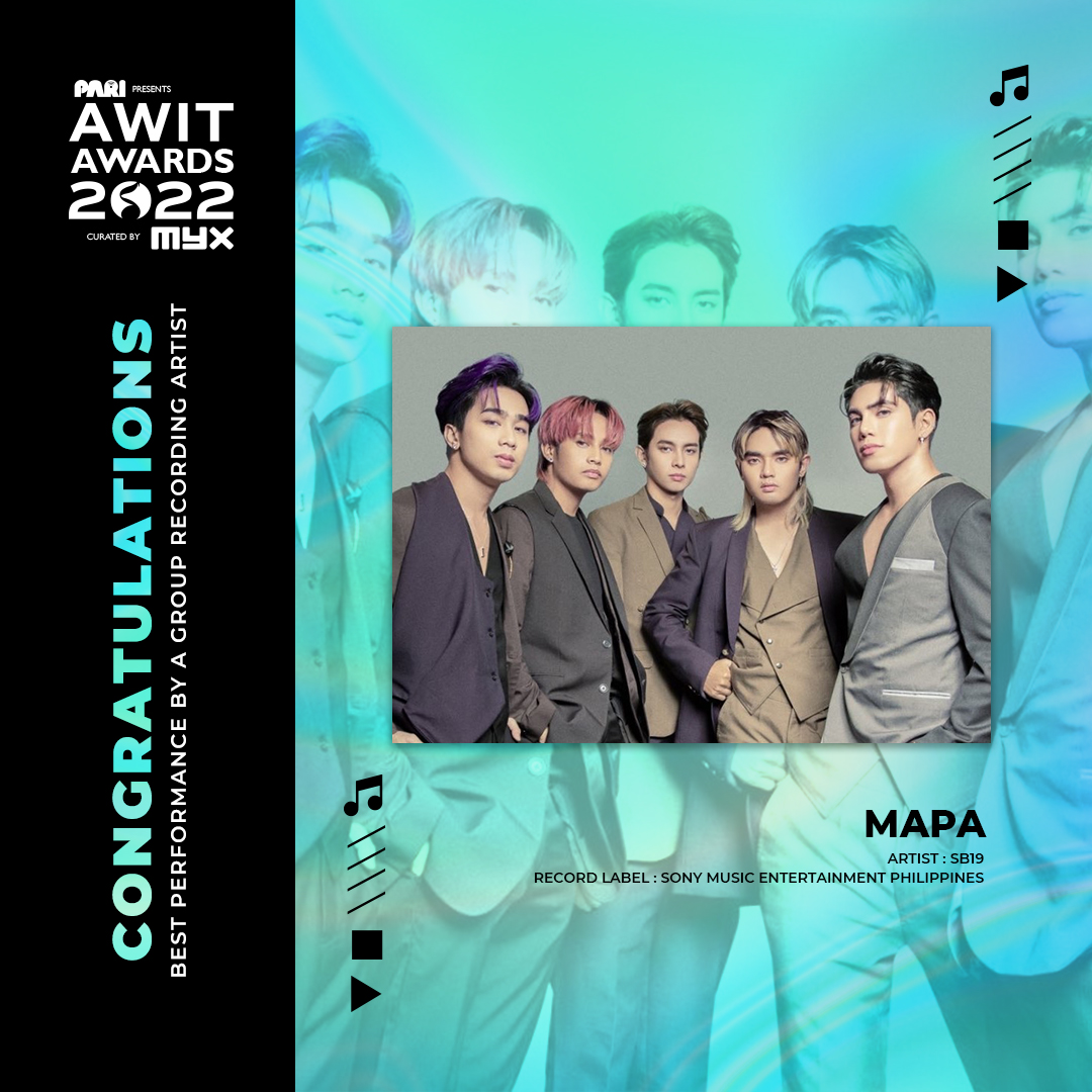 SB19 wins an award from MAPA from AWIT AWARDS