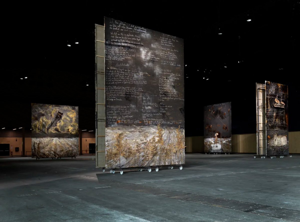 tonyedd_'s tweet photo. At art school, Kiefer was my route to Paul Celan... 
While trying to decipher those weird word scratches on gigantic monuments to eternity, I stumbled into Death Fugue...
"your golden hair Margarete
your ashen hair Shulamit" https://t.co/HPZMYjISpk