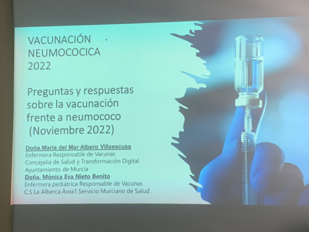 Hoy hemos tenido una sesión
Vacunación neumocococa. 
📣preguntas frecuentes .
📣Neumo 20 
Con <a href="/monibe1975/">Mónica Nieto</a> <a href="/murciasalud/">Murciasalud</a> <a href="/AreaUnoArrixaca/">Área 1 Arrixaca</a> 
📣1 dando relevo a Enfermería de adultos.
📣Enganchando a las vacunas.