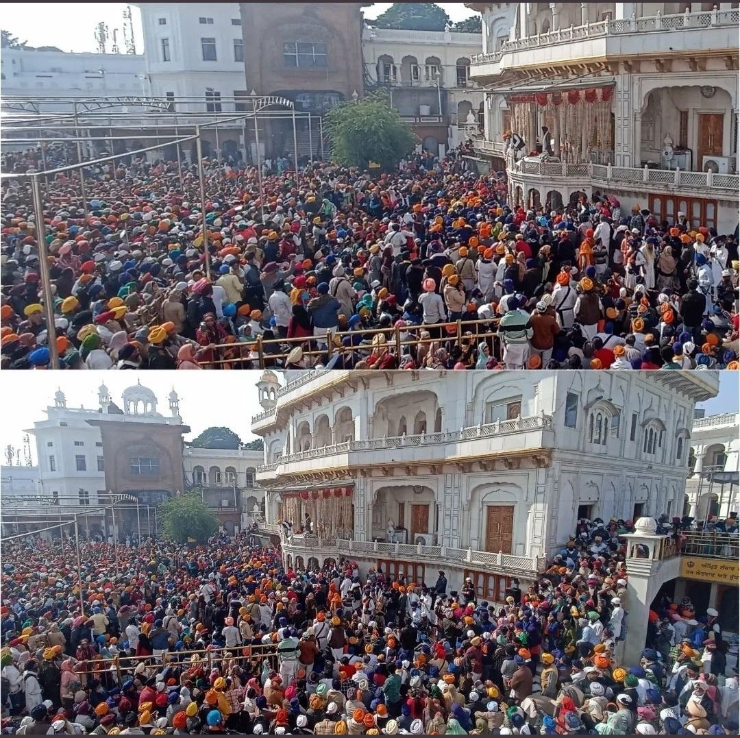 The huge rush of public at Sri Akal Takhat to be part of Khalsa March under command of Bhai Amritpal Singh Khalsa.
It proves Panjab is awoken now, Sikh youths have given up drugs but initiate Amrit to become Khalsa again.
Kudos to Bhai Amritpal Singh ji for awakening Sikh youths.