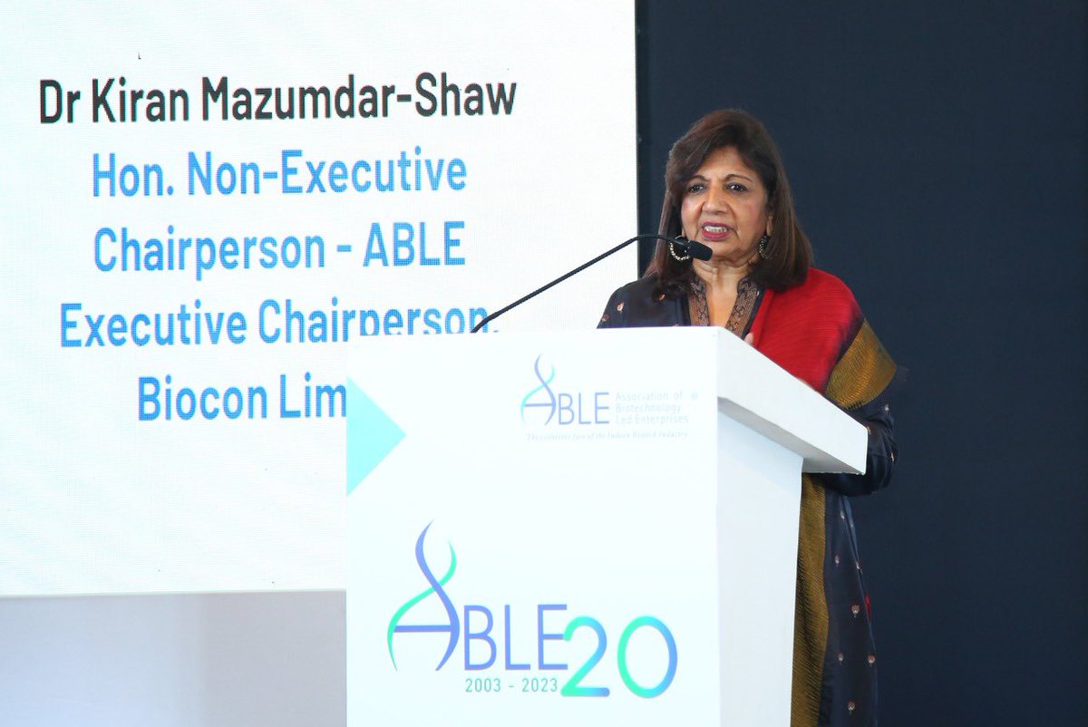 ABLE had a ‘curtain raiser’ event as part of the 20 year Anniversary Celebrations. @kiranshaw delivered the VISION for ABLE, ‘Envisioning BT @ 2047’ followed by meaningful panel discussions to enABLE a $500 billion BioEconomy