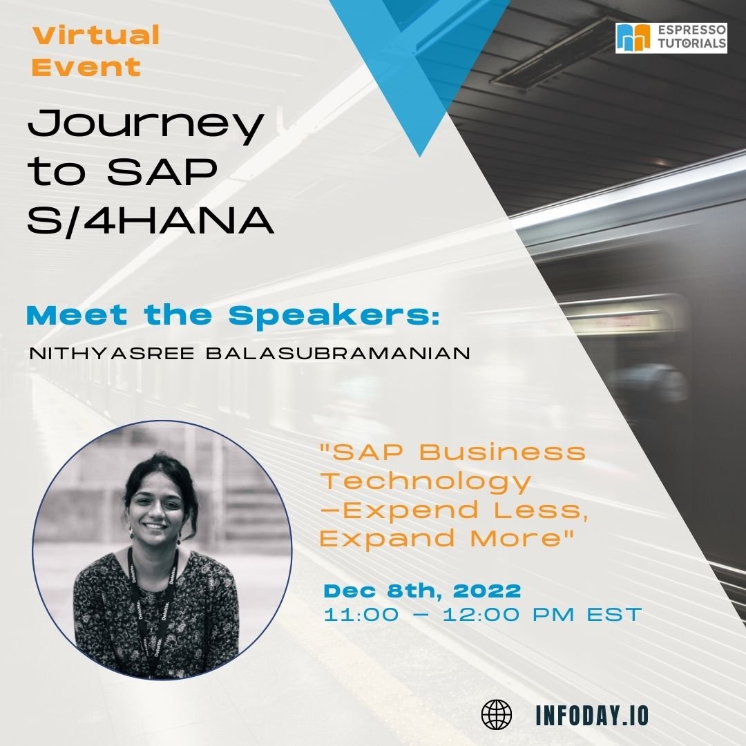 info_tutorials's tweet image. This incredible #SAPexpert is joining our live virtual event to share her insights on all things #SAPBusinessTech in S/4HANA.

Learn more about what you can expect from her session on Dec. 8th by heading here:
hubs.ly/Q01pPsDr0
.
.
.
#espressotutorials #sapspeaker