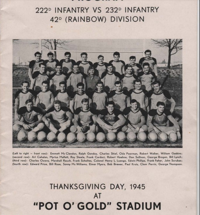 Happy Thanksgiving Day! Check out this cool program on the 222nd vs 232 infantry football game on Thanksgiving day in Vienna Austria. Also quick reminder we will be closed today and tomorrow. Hope you have a safe and happy Thanksgiving.