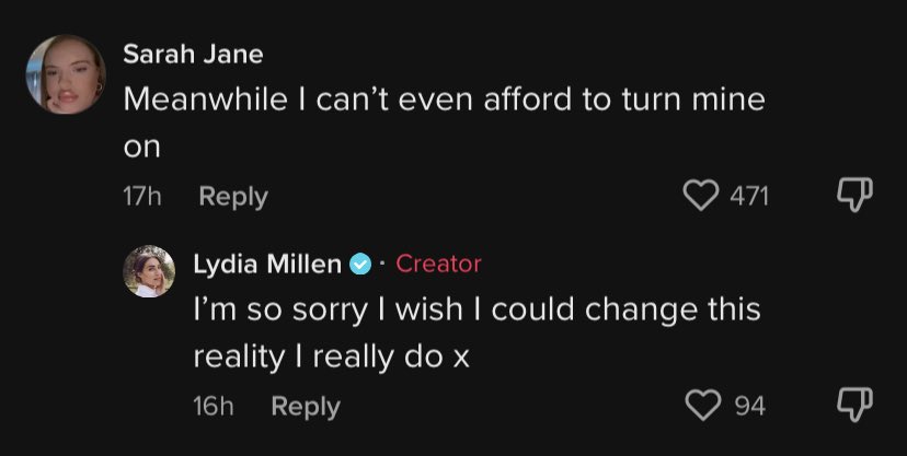 The_WriteBlog's tweet photo. So a big influencer is under fire on TikTok for making a video about her heating being broken so she’s off to stay at The Savoy 😅

I went to the comments thinking it was an unintentional tone-deaf mistake…

…it’s worse 😳

#CostOfLivingCrisis https://t.co/mp7AbESdaK