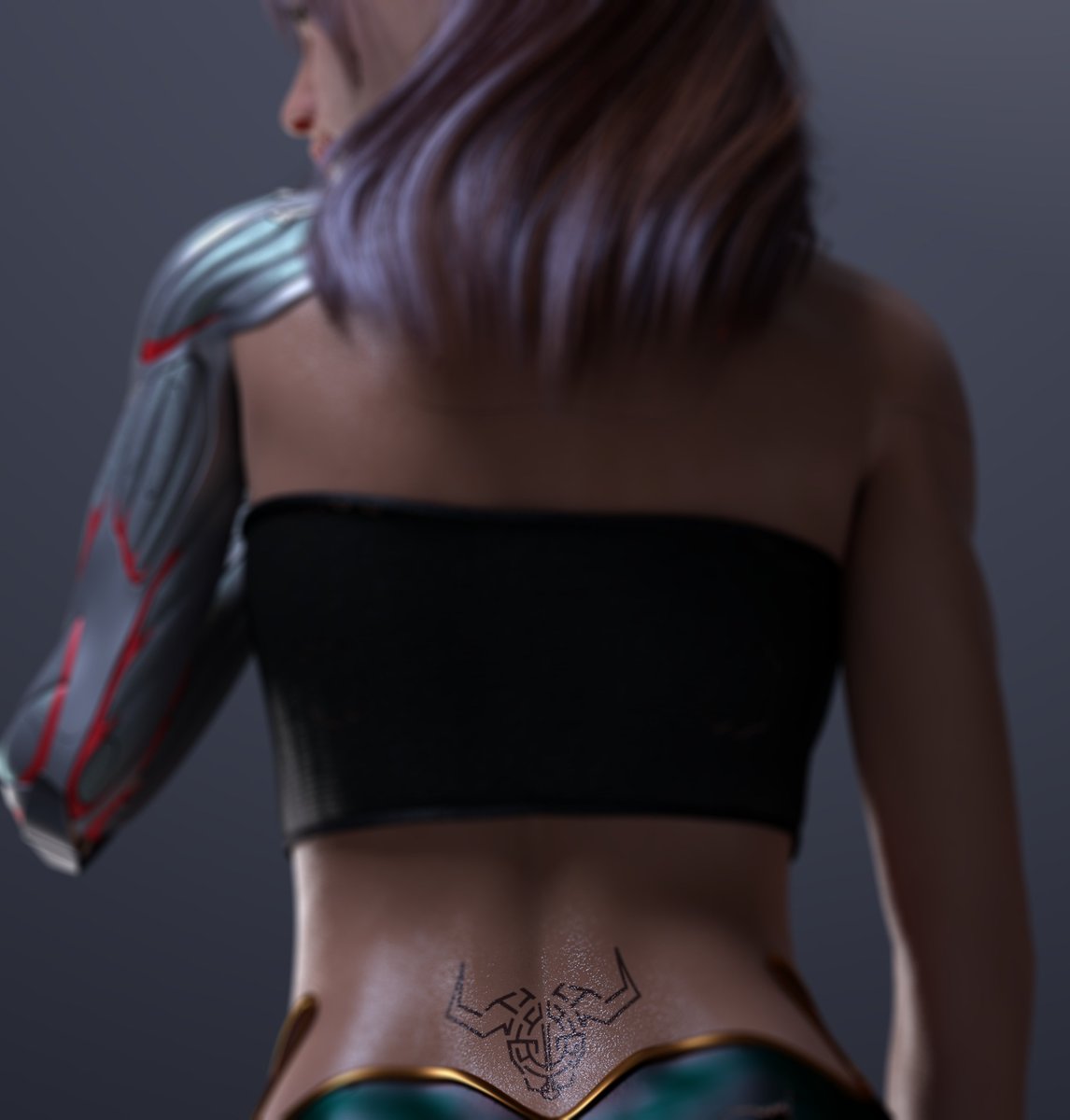 GenZetaCNFT's tweet photo. This is another angle of our last sneak peek! 
Her tattoo is more visible now! ...many of you didn't seem to not notice it 👀

We are giving away a RetinaKEY for our Zetazens👁️ 🥳

To participate comment below with what this tattoo is about + 🐂emoji!

#GZeta #NFT #CNFT https://t.co/0SMnVqq7Fo