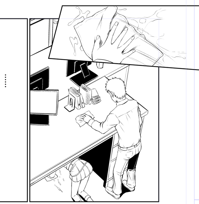 何の変哲もない掃除するだけのシーン 