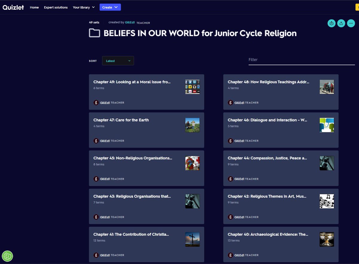 paulafinnegan14's tweet photo. Keeping with the theme of ‘setting students up for success’ #BeliefsInOurWorld has a huge bank of online #quizlets for each chapter so students can revise (incl key words) in their own time or in class. The #quizletlive feature is a great way to make class revision great fun 🤩 https://t.co/JHhHzxK6jq