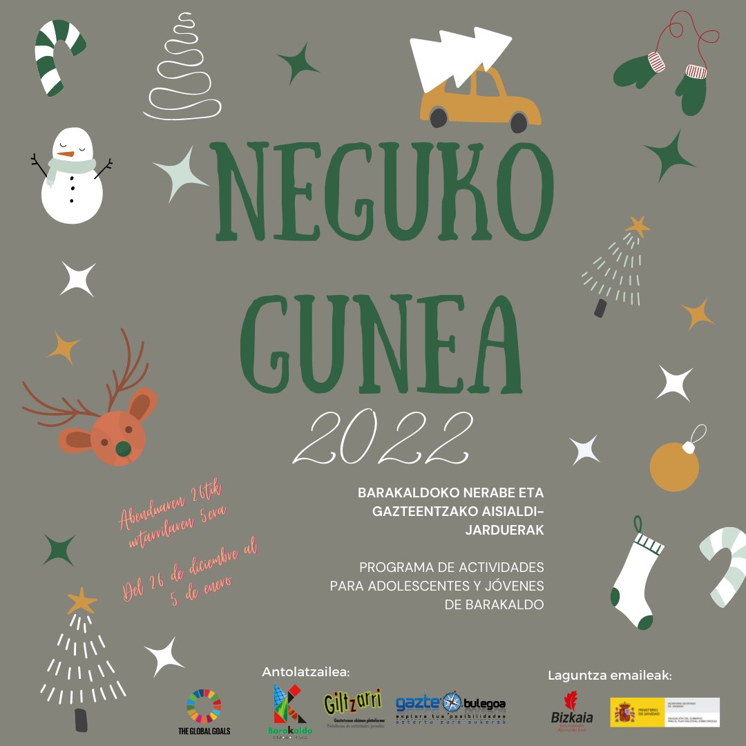 infobarakaldo's tweet photo. Programa de actividades para adolescentes y jóvenes de Barakaldo.

📆Del 26 de diciembre al 5 de enero.

¡Compártelo con la persona con la que te gustaría venir! 😊

#barakaldo❤️ #actividades #tallerescreativos #tailerrak #scaperoom #robotica #lettering #txangoak https://t.co/pKJlXg6BYk