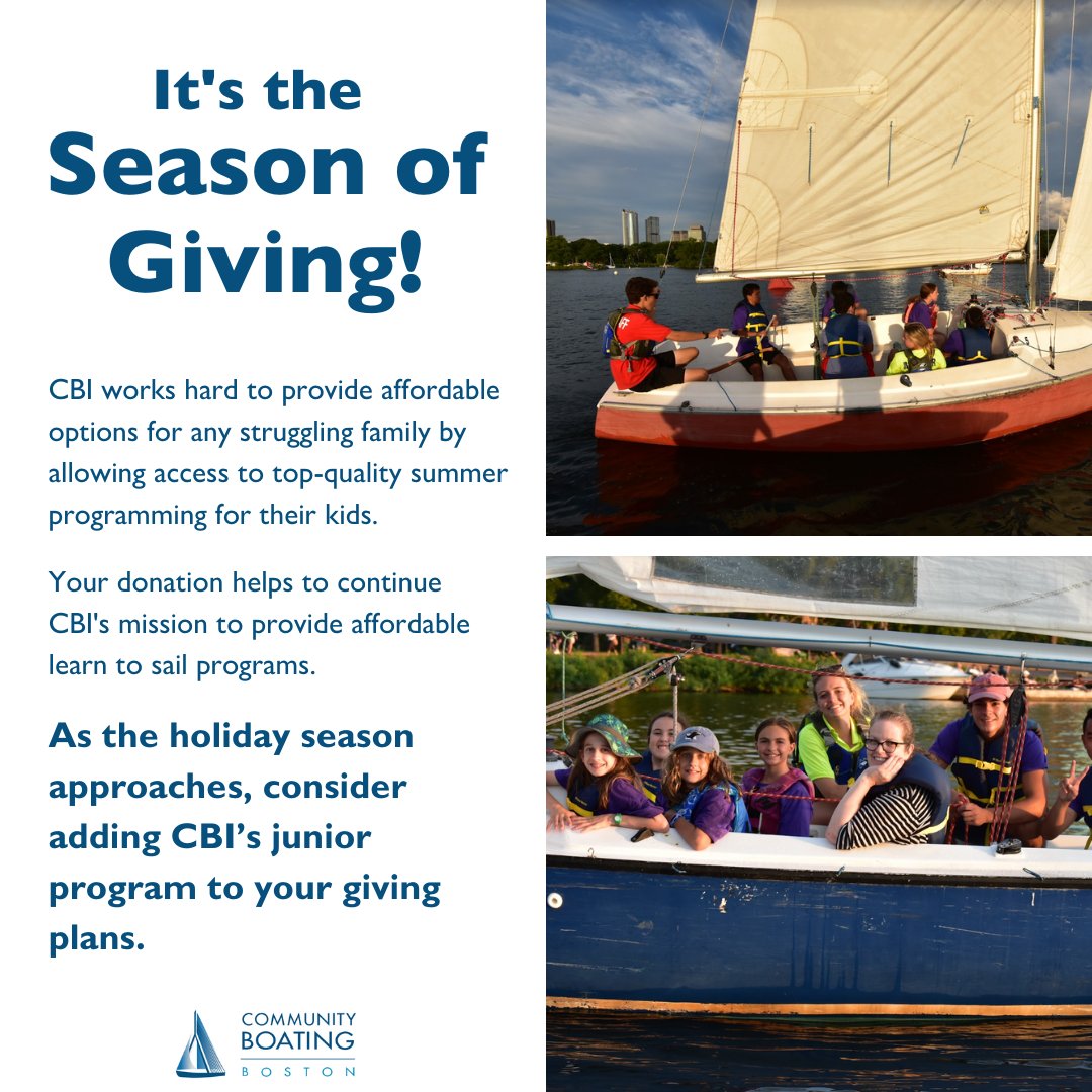 It's the Season of Giving and we need your help to continue our mission. #Donate here: community-boating.org/support-us/cha…