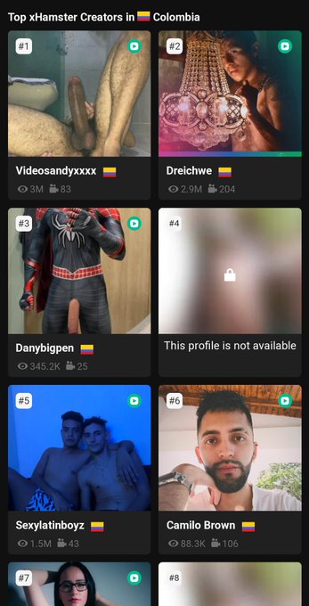 En solo una semana de estar subiendo contenido a Xhamster ya estoy en el puesto #6 de creadores en Colombia