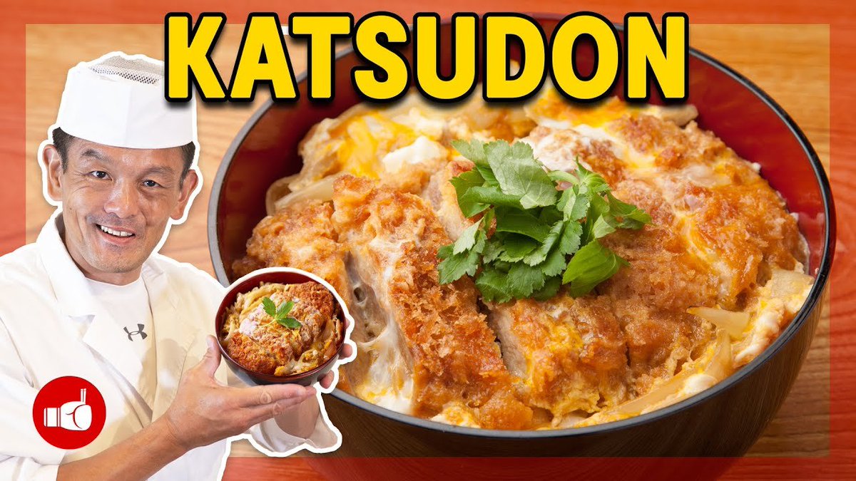 ChampRyosuke's tweet photo. NEW VIDEO 🐷🥚
Today I'm showing you guys how to make the perfect KATSUDON! Delicious and crispy Tonkatsu -  fluffy egg, what could be better?
https://t.co/RjBSIc7zD0 https://t.co/ZGgdydnfPq