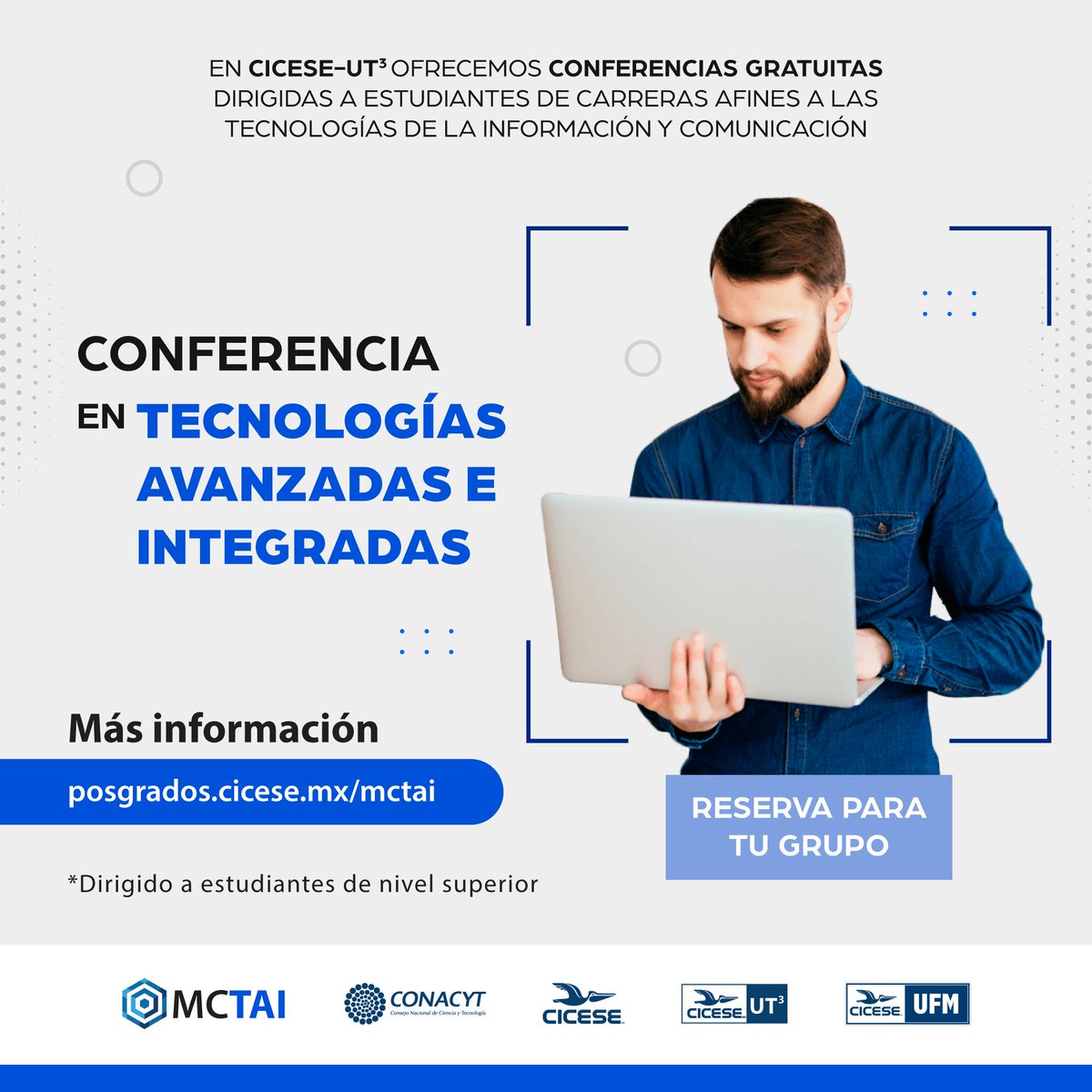 CICESE_UT3's tweet photo. Conoce las tendencias #tecnológicas de última generación 👩‍💻👨‍💻 Y únete a la transición hacia el futuro de servicios e industria #inteligente 🦾🤖

Solicita tu conferencia 👉 https://t.co/IxLMhhkmGu 👨‍🏫
Más información 📲 https://t.co/F6OxNyeAC4 🦿 https://t.co/gXsBPlcsoQ