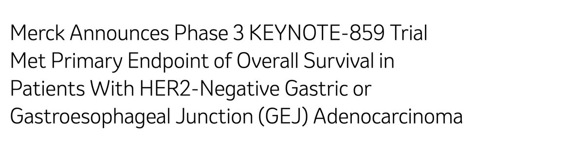 ⭐️⭐️Two major announcements for (Her-2 negative) Gastric/GEJ cancer ⭐️⭐️⭐️

TWO trials have met their end points (PFS, OS) for front line treatment of metastatic gastric/GEJ cancer.

1) Zolbetuximab + Chemo for CLDN18.2 ➕
2) Pembro+Chemo 

Cant wait for results!