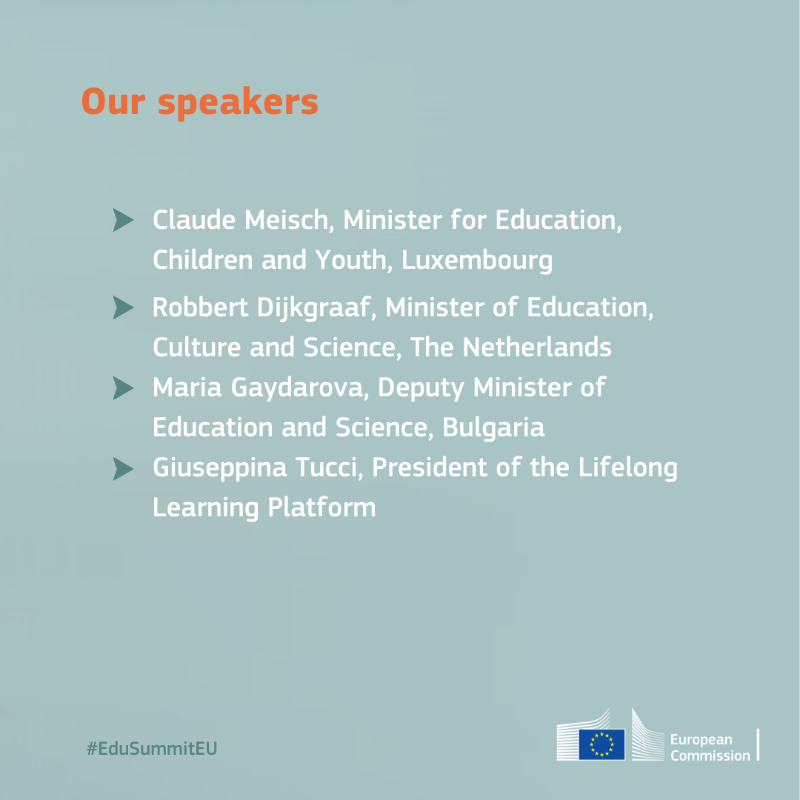 EUErasmusPlus's tweet photo. Education means future.

Follow the panel "Future-Proofing Education" at the #EduSummitEU on 1 December. We will have the opportunity to exchange with @giuseppinatucci, President @lllplatform, which organises the iconic LLLWeek in the same week as the Summit.

Join both events!