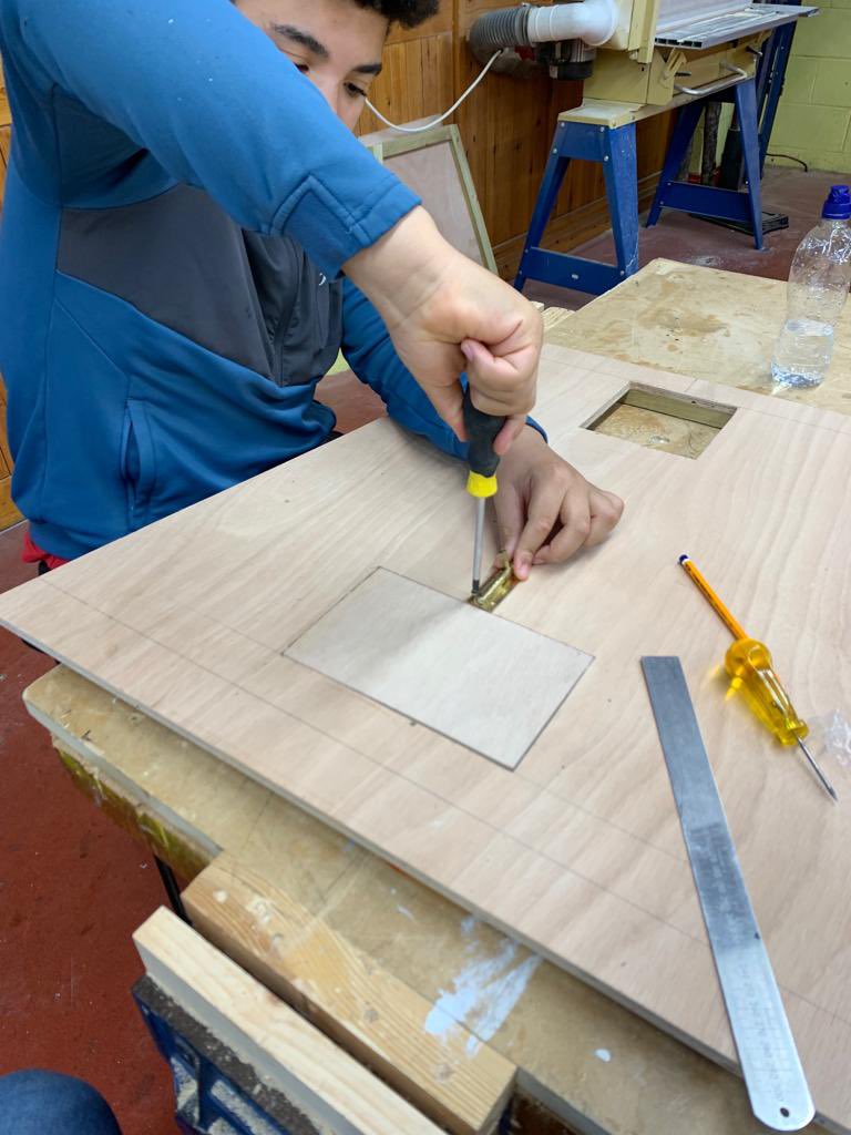 NaSliabh's tweet photo. Wood technology students are making good progress with a barn owl nest box #take1week2022 @TipperaryETB https://t.co/LMldQvrgNl