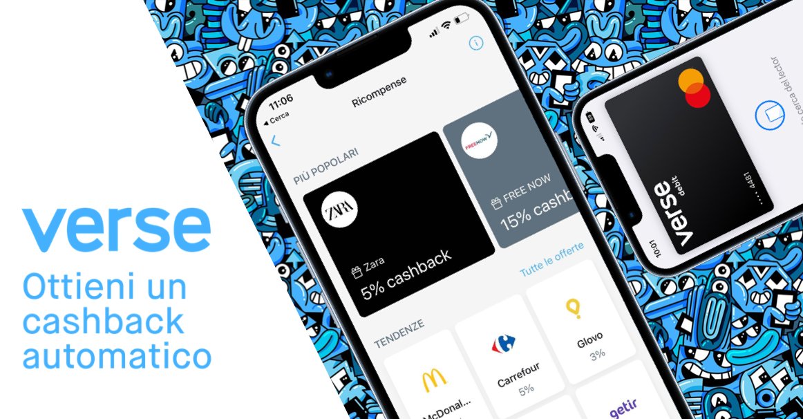 Prova la app Verse e il suo cashback e guadagna 5€ per registrarti con il codice FINTASTICO 🤩

▶️  bit.ly/3EAQpce

#fintech #cashback #app